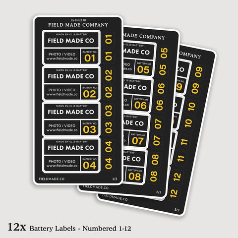 Étiquettes personnalisables pour batteries Nikon EN-EL18