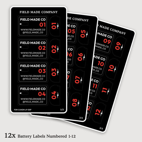 Customizable Labels for Canon LP-E6P Batteries