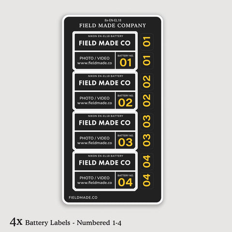 Étiquettes personnalisables pour batteries Nikon EN-EL18