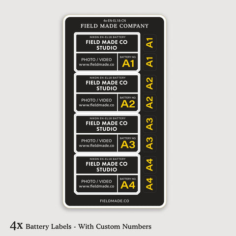 Étiquettes personnalisables pour batteries Nikon EN-EL18