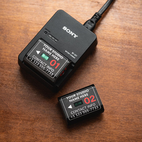 Étiquettes personnalisables pour batteries Sony NP-FZ100