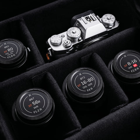 Packs d'indicateurs autocollants en vinyle pour capuchons avant et arrière d'objectifs Fujifilm XF
