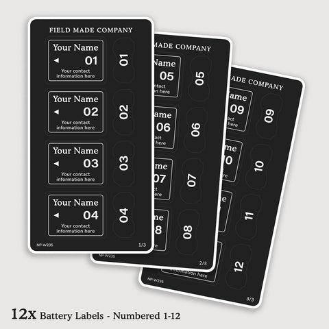 Customizable Labels for Fujifilm NP-W235 Batteries