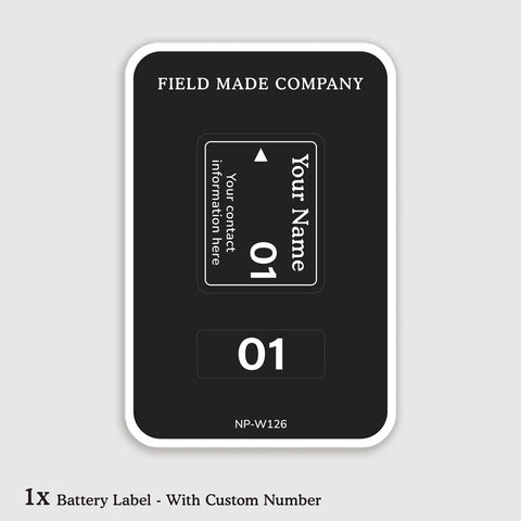 Customizable Labels for Fujifilm NP-W126 Batteries
