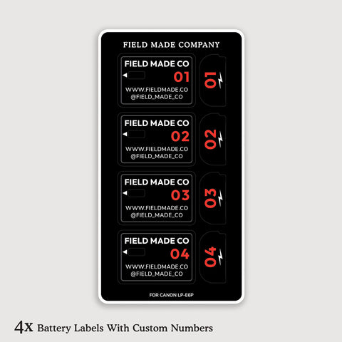 Étiquettes personnalisables pour batteries Canon LP-E6P