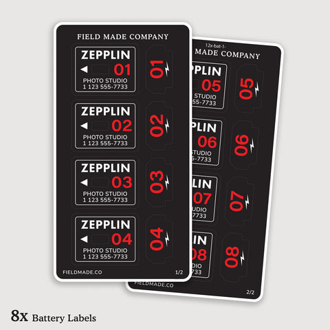 8x Customizable sticker Labels for Sony NP-FZ100 Batteries-by Field Made Co