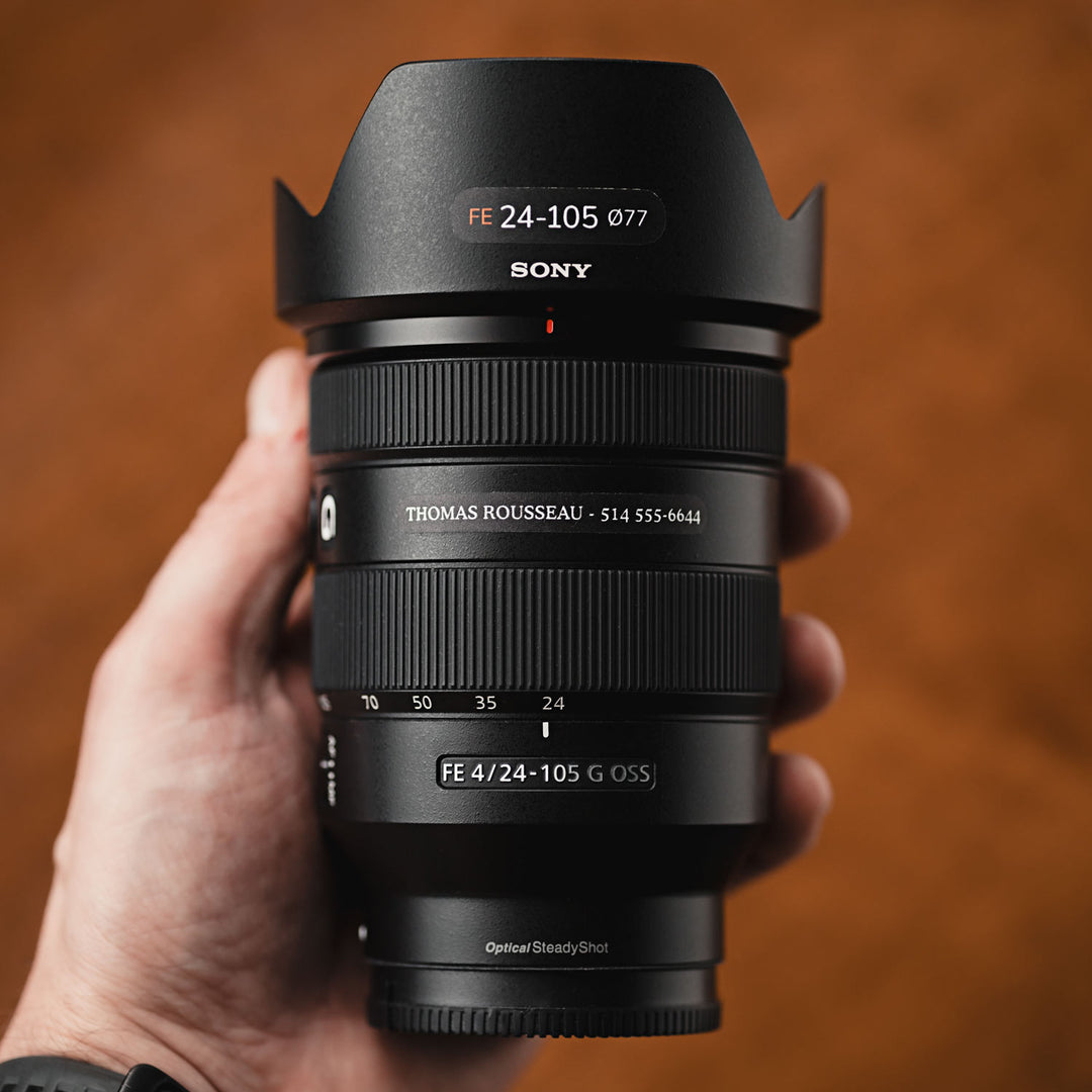 Lens Sticker Customizable Lens Cap Stickers For Sony lenses by Field Made Co - Quick ...