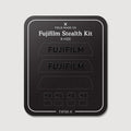 Stealth Kit for Fujifilm X-H2S: Ghost Logo and Plain Black vinyl labels on the Field Made Co backing sheet