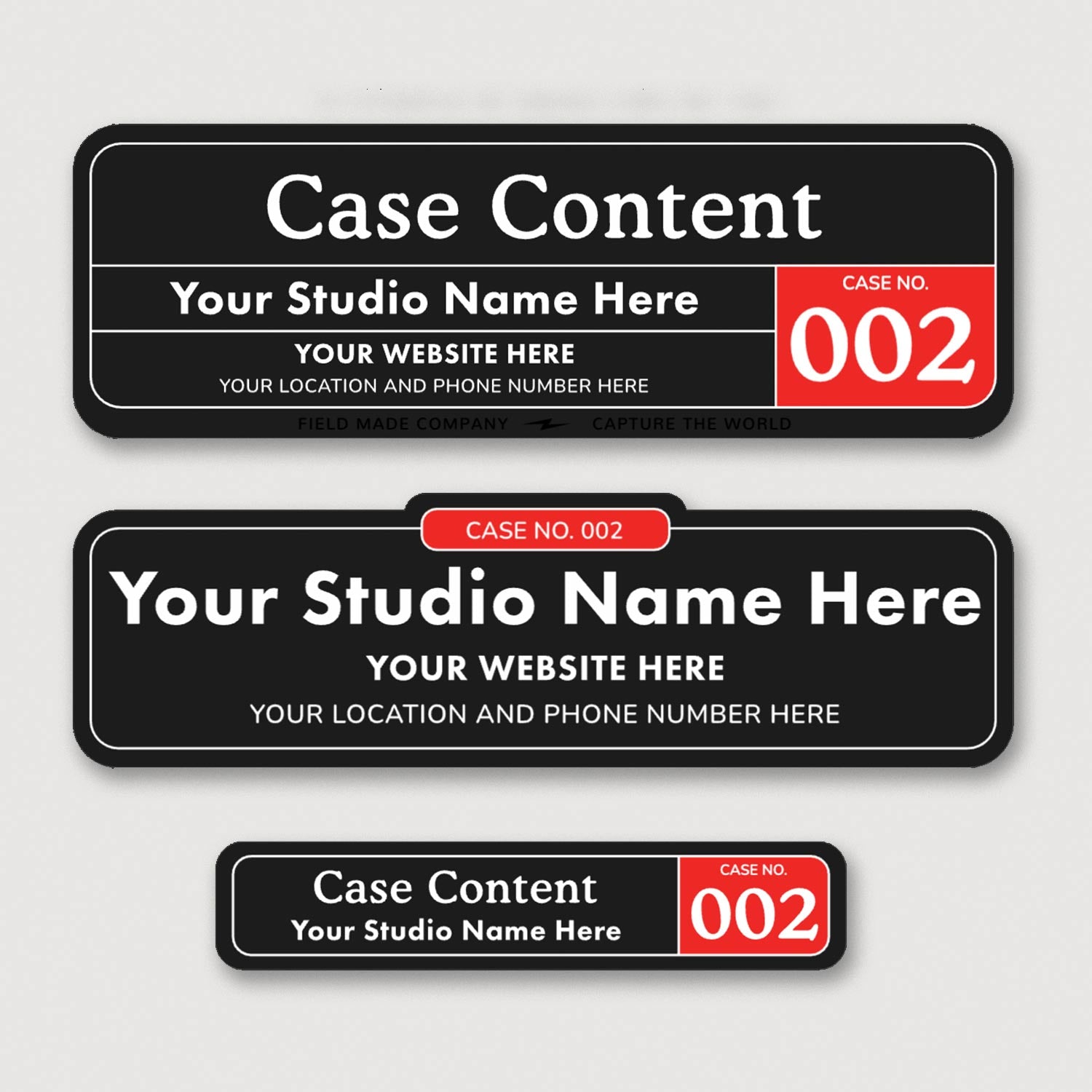 Personalized Gear Case Labels | Photographer & Filmmaker – Field Made Co