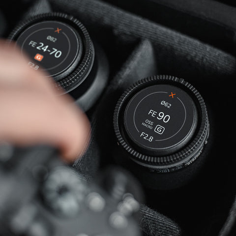 Lens Cap Stickers For Sony FE Lenses by Field Made Co Quick