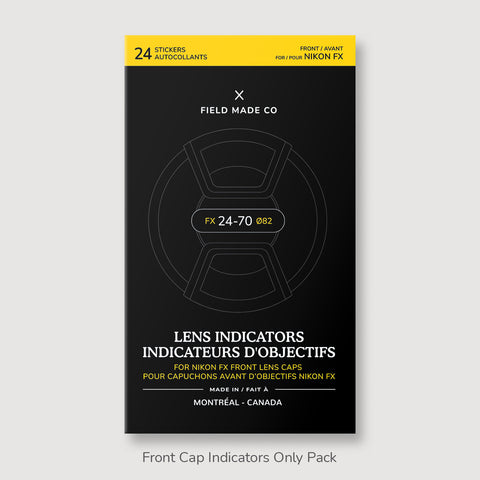 Lens Indicator Vinyl Sticker Packs for Nikon FX Caps