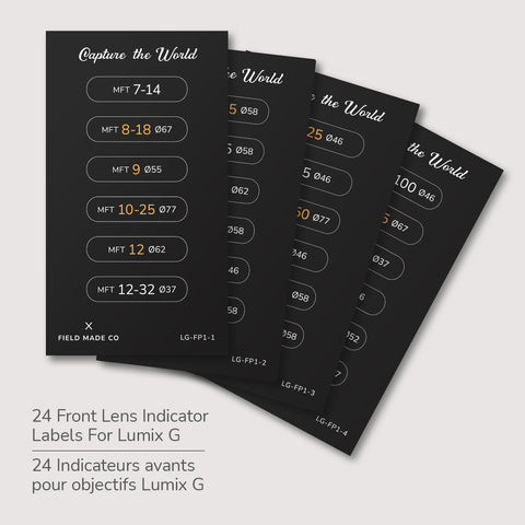 Lens Indicator Vinyl Sticker Packs for Lumix G Caps