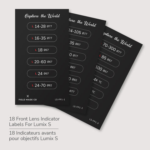 Lens Indicator Vinyl Sticker Packs for Lumix S Caps