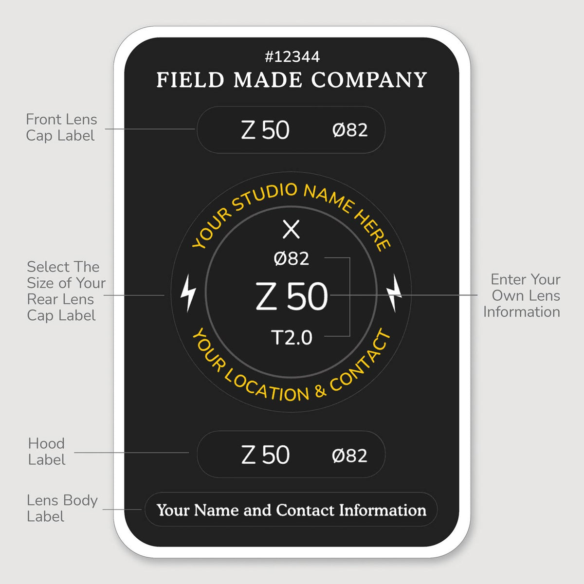 Sticker On Lens Fully Customizable Lens Cap Stickers by Field Made Co - Quick ...