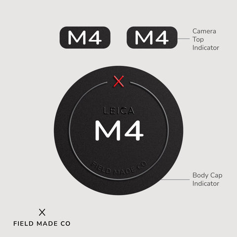 Leica M4 camera indicator label, classic finish, by Field Made Co