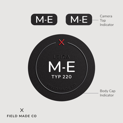 Leica M-E (Typ 220) camera indicator label, classic finish, by Field Made Co