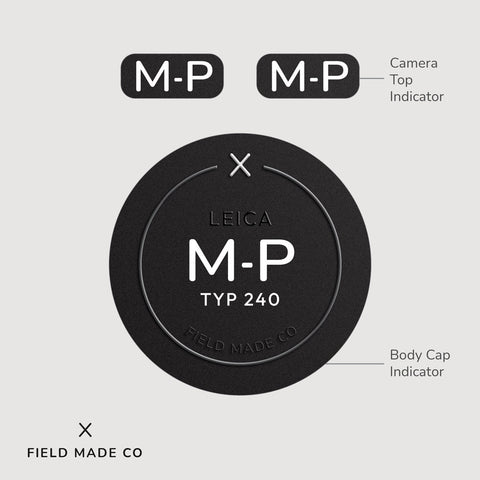 Leica M-P (Typ 240) camera indicator label, classic finish, by Field Made Co
