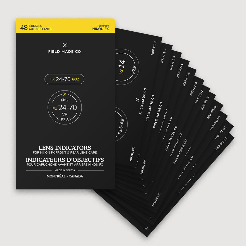 Lens and Camera Cap Stickers for Nikon Z & F by Field Made Co