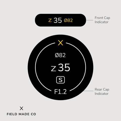 Lens Indicator Vinyl Sticker for Nikon Z Front & Rear Caps