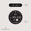 Sigma XF 50-120 mm F2.8 DC OS - C lens indicator label for Fujifilm X mount by Field Made Co