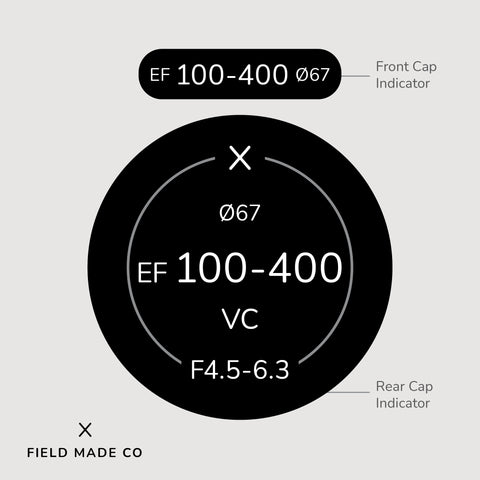 Lens Indicator Vinyl Sticker for Tamron - Canon EF Front & Rear Caps