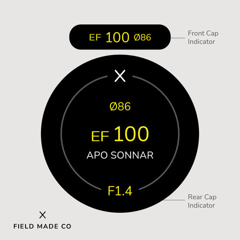 Lens Indicator Vinyl Sticker for Zeiss Otus - Canon EF Front & Rear Caps